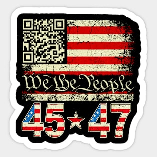 Funny QR President Trump 45_47 Sticker